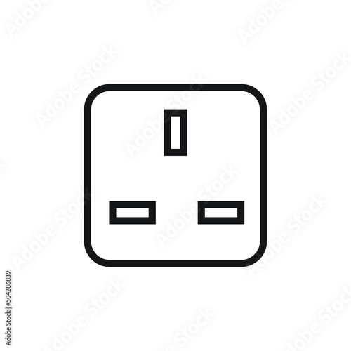 Type G power socket icon design vector illustration