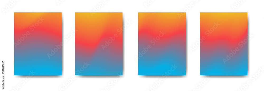 collection of colorful gradient background cover flyers are used for backgrounds, posters, banners