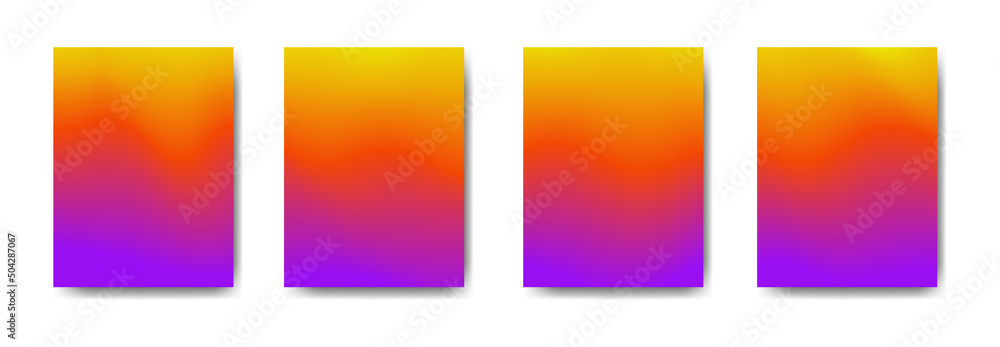 collection of colorful gradient background cover flyers are used for backgrounds, posters, banners