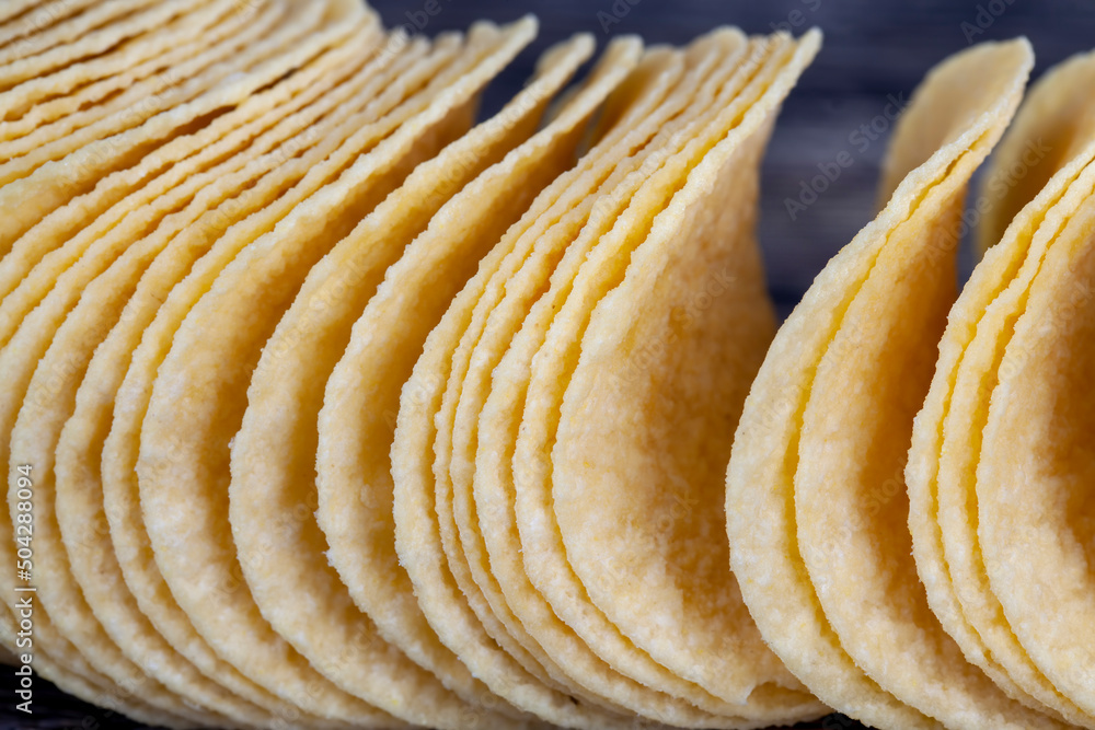 some crispy natural potato chips without packaging