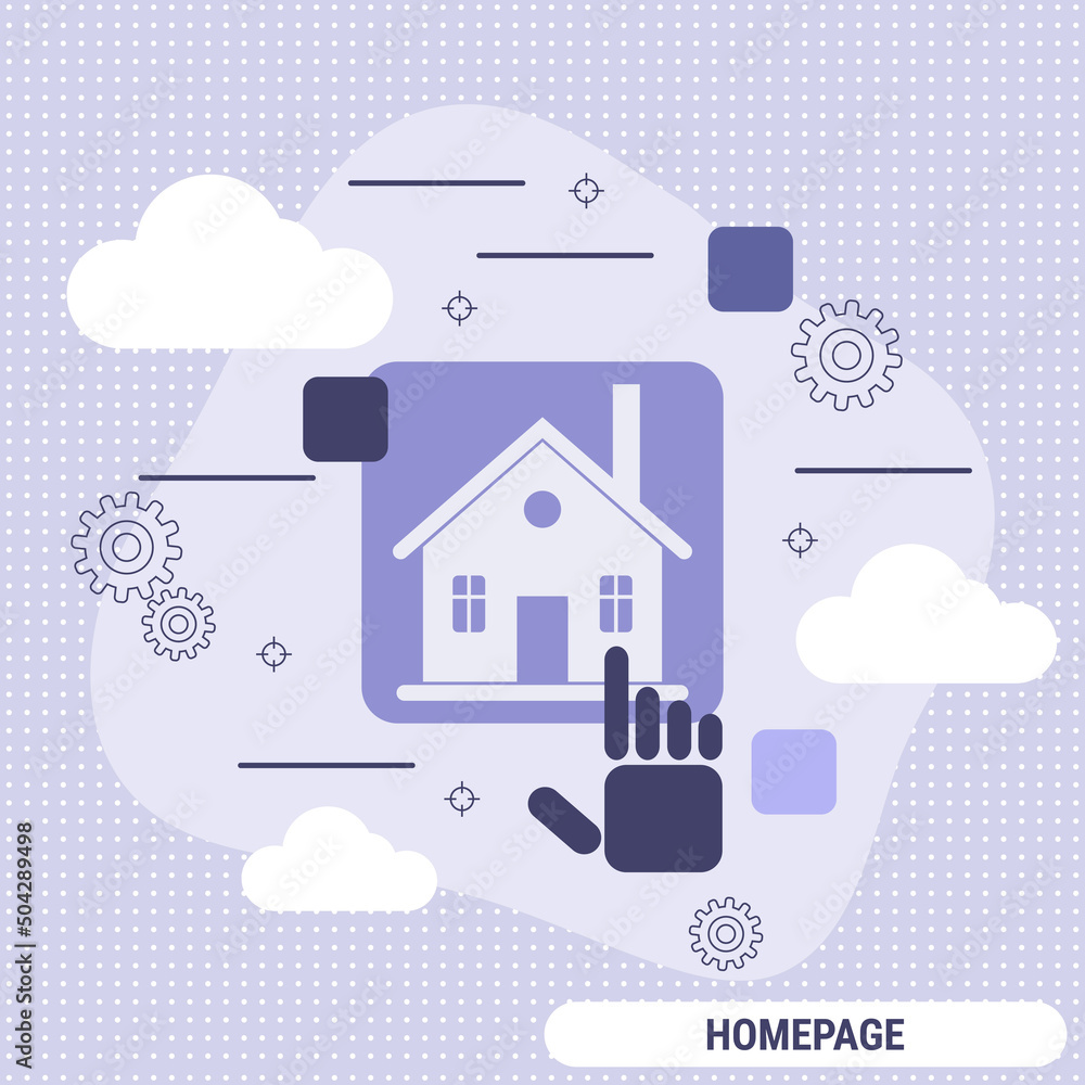 Homepage flat design style vector concept illustration Homepage flat design style vector concept illustration