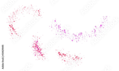 手書きの水しぶき 波 ピンク色