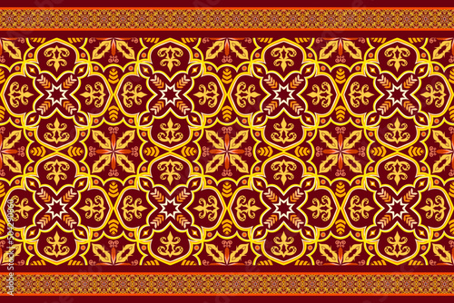 Gemetric ethnic oriental ikat pattern traditional Design for background,carpet,wallpaper,clothing,wrapping,batic,fabric,vector. Decorative strip for textiles.