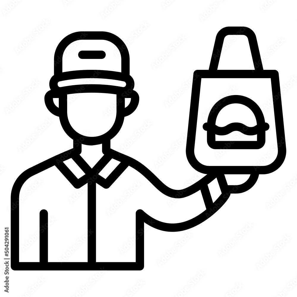 Courier food line icon. Can be used for digital product, presentation, print design and more. Courier food line icon. Can be used for digital product, presentation, print design and more.
