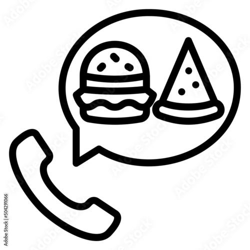 Order food calling service line icon. Can be used for digital product, presentation, print design and more.