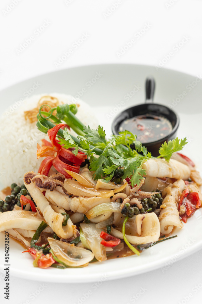 stir fry seafood spicy squid with kampot pepper in cambodia stir fry seafood spicy squid with kampot pepper in cambodia