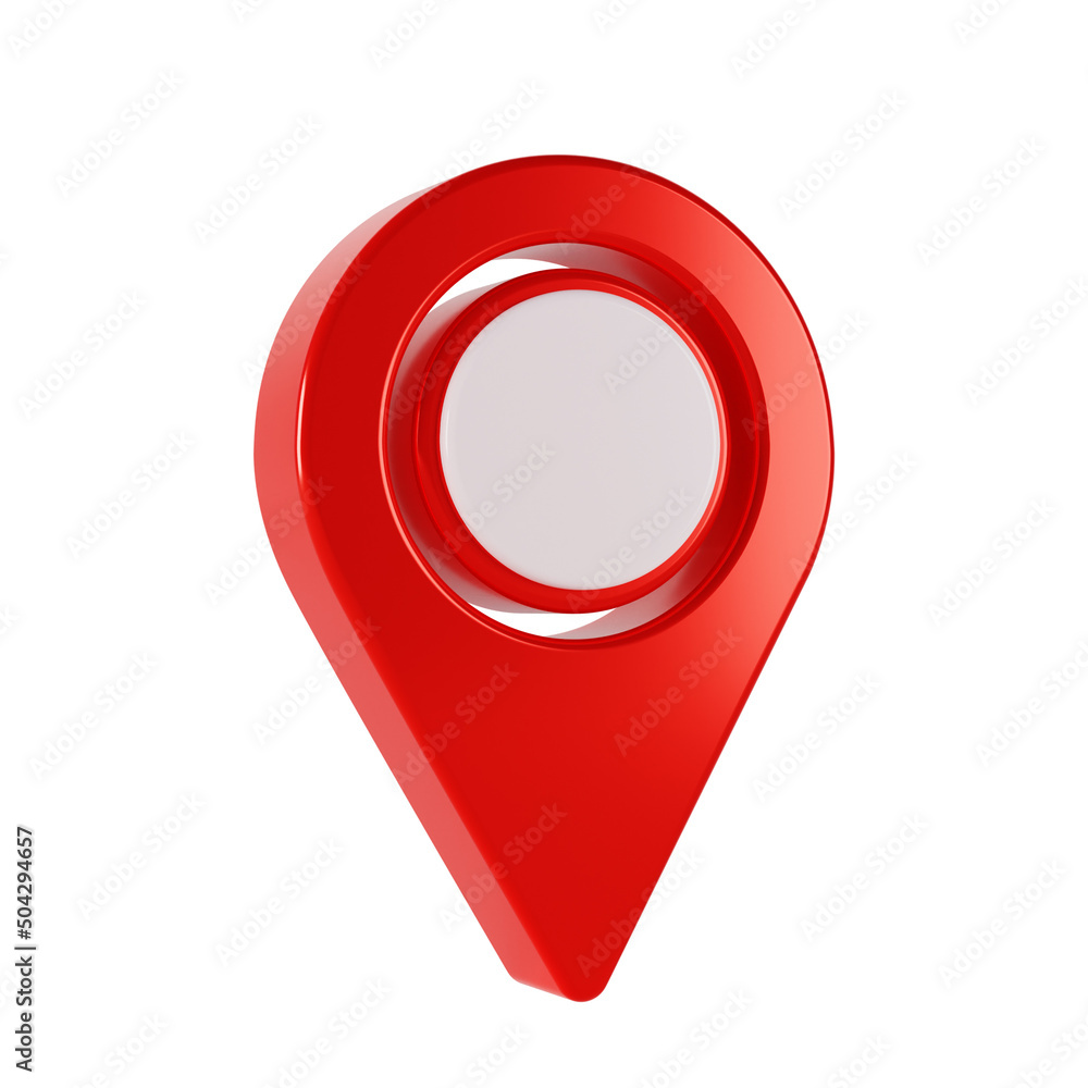Red map pointer isolated on a white background. 3d rendering Red map pointer isolated on a white background. 3d rendering