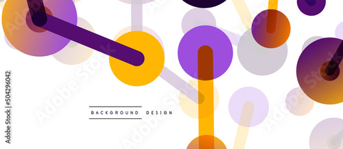 Abstract background. Round dots connected by lines. Trendy techno business template for wallpaper, banner, background or landing