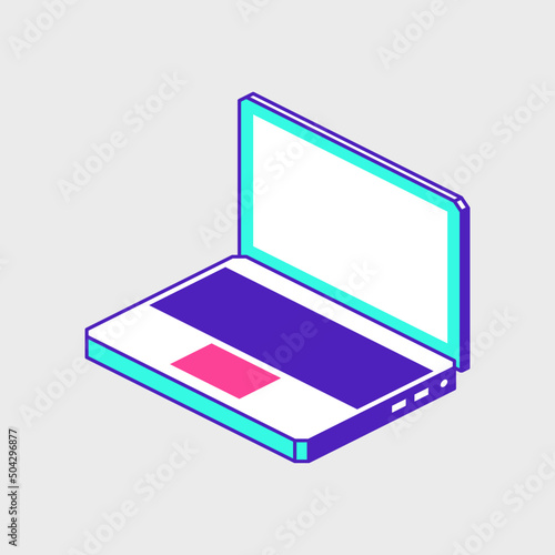 Laptop computer isometric vector icon illustration