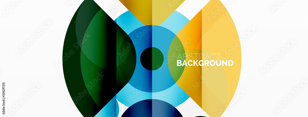 Colorful round shapes, circles and triangles background. Minimal geometric template for wallpaper, banner, presentation Colorful round shapes, circles and triangles background. Minimal geometric template for wallpaper, banner, presentation
