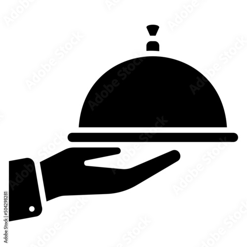 Food tray dish glyph icon. Can be used for digital product, presentation, print design and more.