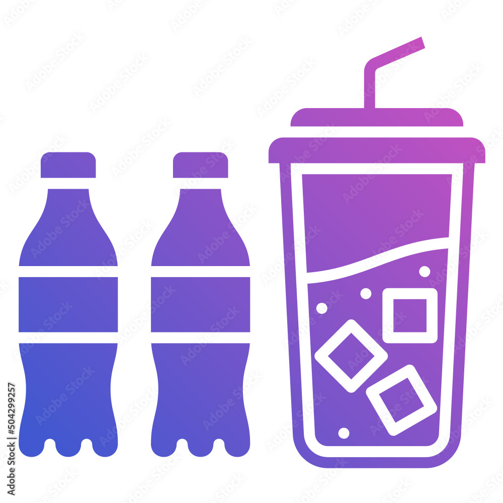 Soft drink flat gradient icon. Can be used for digital product, presentation, print design and more. Soft drink flat gradient icon. Can be used for digital product, presentation, print design and more.