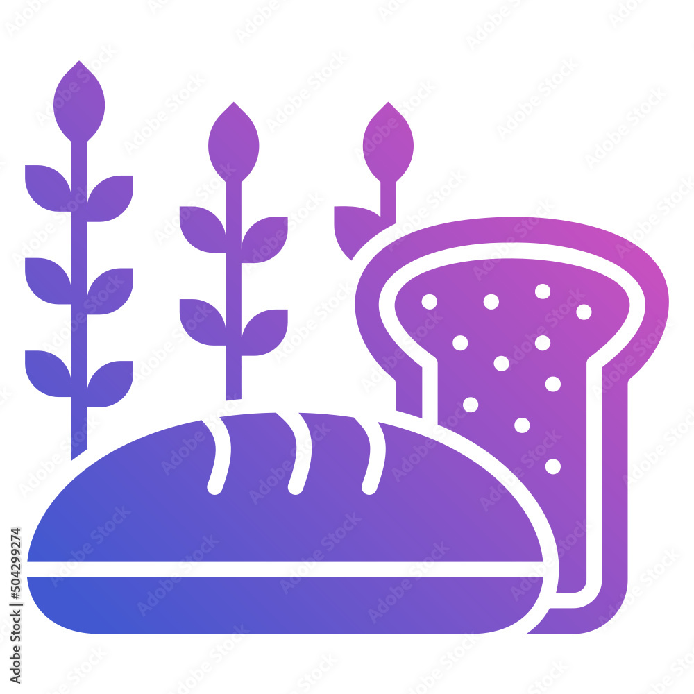 Bread flat gradient icon. Can be used for digital product, presentation, print design and more. Bread flat gradient icon. Can be used for digital product, presentation, print design and more.