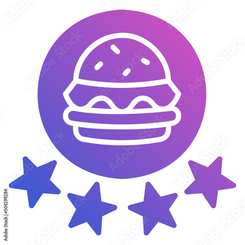 Rating food feedback review flat gradient icon. Can be used for digital product, presentation, print design and more.