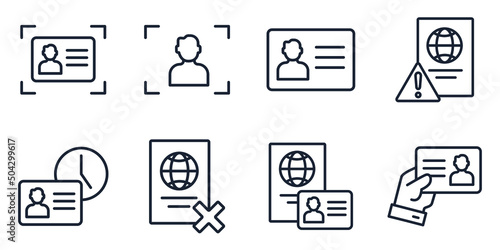 ID and Verification icons set . ID and Verification pack symbol vector elements for infographic web