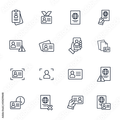 ID and Verification icons set . ID and Verification pack symbol vector elements for infographic web © AHMAD