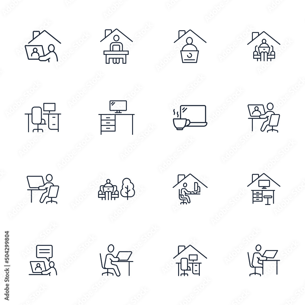 Work Place icons set . Work Place pack symbol vector elements for infographic web