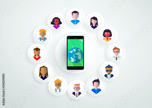technology contact communicate  - think creativity design modern  Idea and concept vector illustration.
