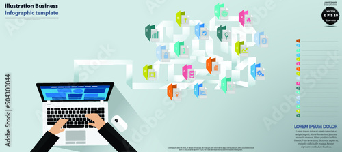 technology contact communicate  - think creativity design modern  Idea and concept vector illustration.