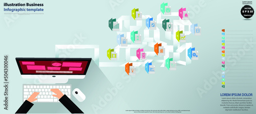 technology contact communicate  - think creativity design modern  Idea and concept vector illustration.