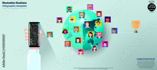 technology contact communicate  - think creativity design modern  Idea and concept vector illustration.