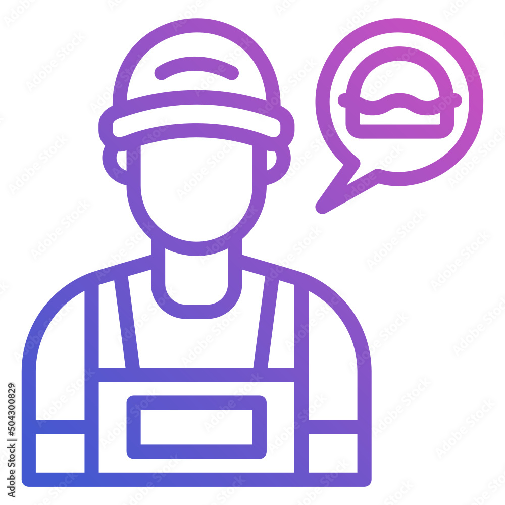 Cashier food restaurant line gradient icon. Can be used for digital product, presentation, print design and more. Cashier food restaurant line gradient icon. Can be used for digital product, presentation, print design and more.