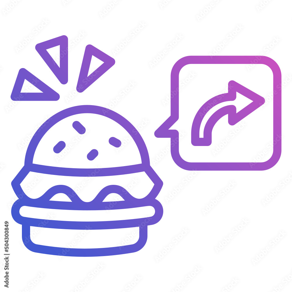Checkout order food line gradient icon. Can be used for digital product, presentation, print design and more. Checkout order food line gradient icon. Can be used for digital product, presentation, print design and more.