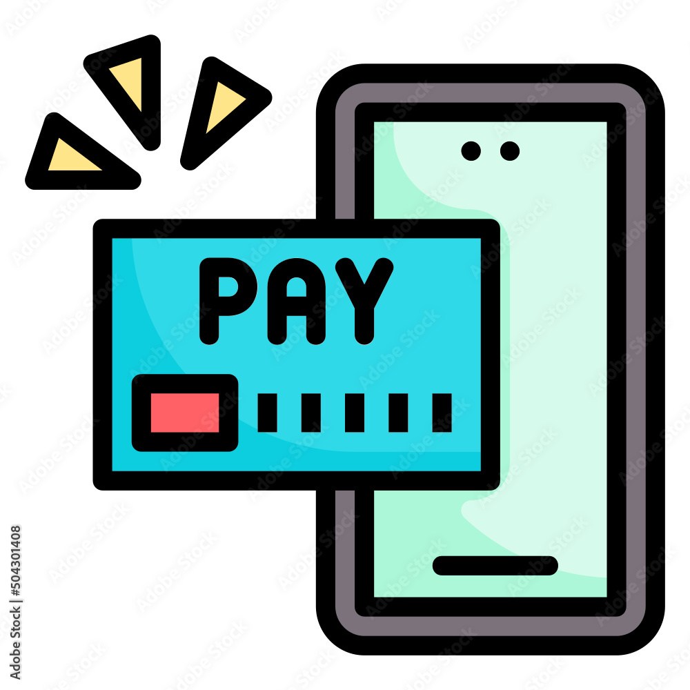 Online payment credit card debit filled line color icon. Can be used for digital product, presentation, print design and more. Online payment credit card debit filled line color icon. Can be used for digital product, presentation, print design and more.