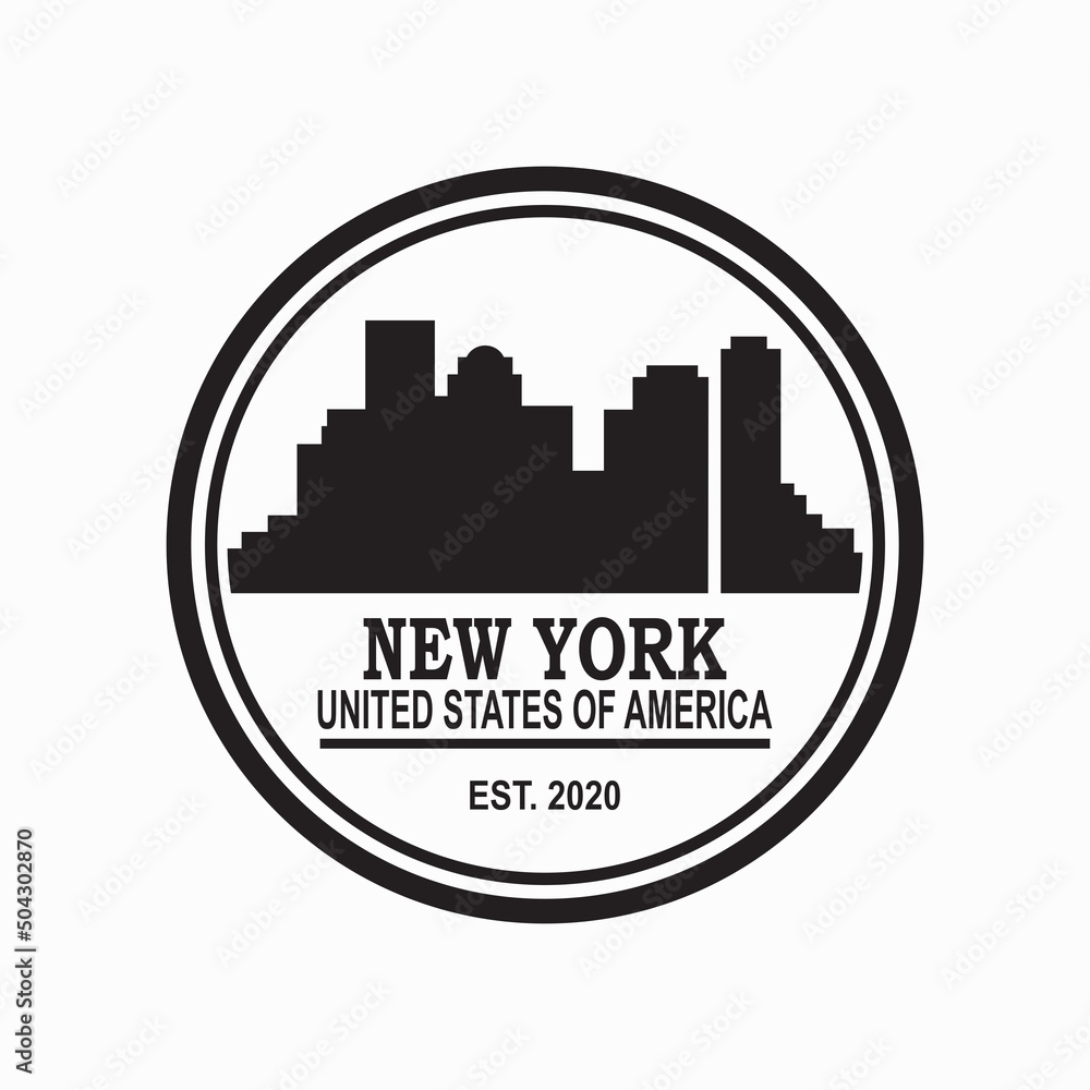 New York Skyline Silhouette Vector , Skyscraper Logo Stock Vector ...