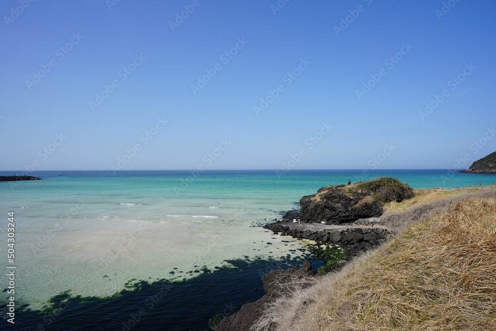 beautiful seaside landscape with clear water