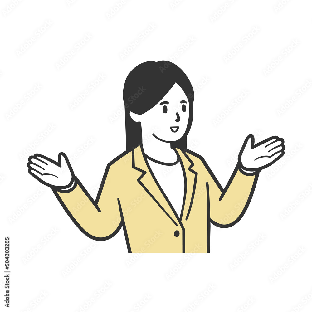 両手を広げるビジネスパーソン 両手を広げるビジネスパーソン