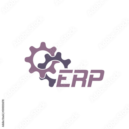 ERP, enterprise resource planning icon isolated on white background