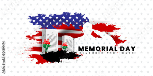 Memorial Day, Remember and Honor background, Usa memorial day celebration. Honoring All Who Served. Vector Illustration.