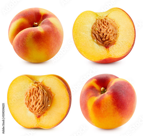 Peach isolated on white background