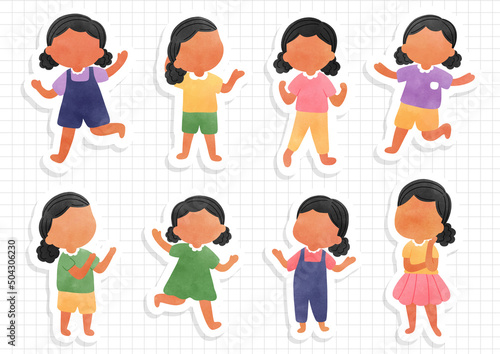 Girl sticker sheet and scrapbook