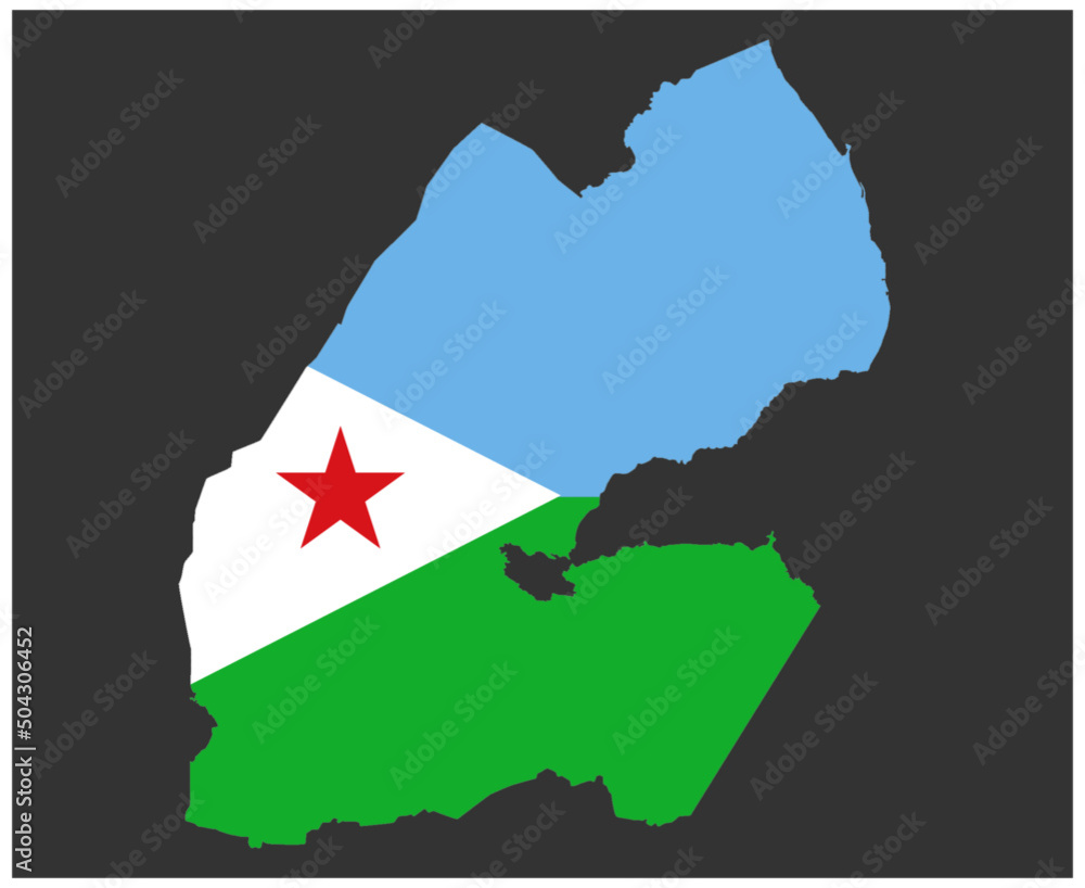 Fototapeta premium Djibouti Flag National Africa Emblem Map Icon Vector Illustration Abstract Design Element
