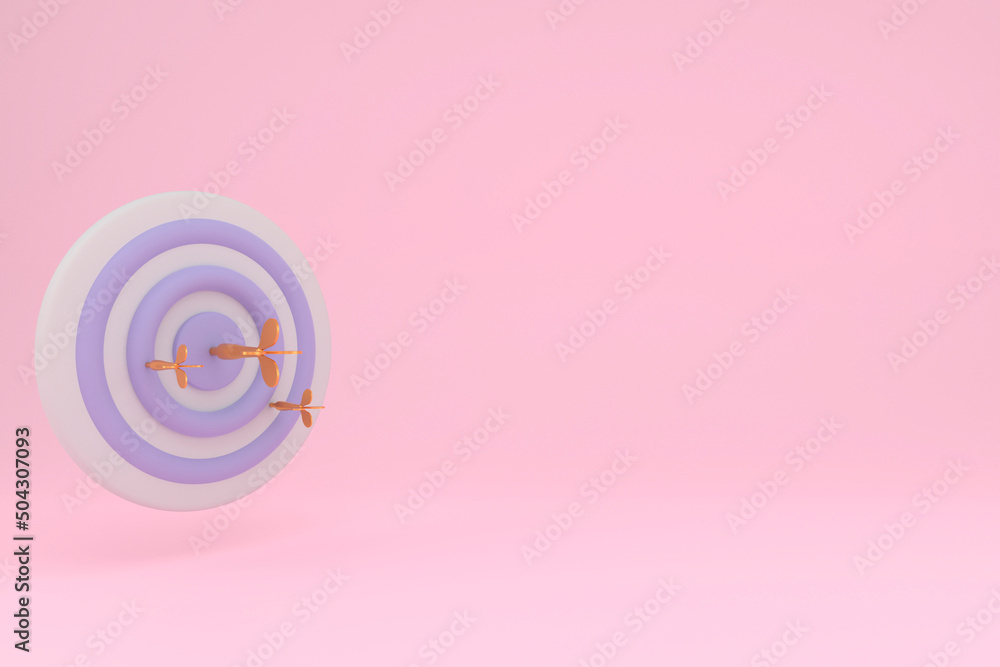 Bullseye or dart board has dart arrow throw hitting the center of a shooting target for business targeting and winning goals business concepts. 3d render. Bullseye or dart board has dart arrow throw hitting the center of a shooting target for business targeting and winning goals business concepts. 3d render.