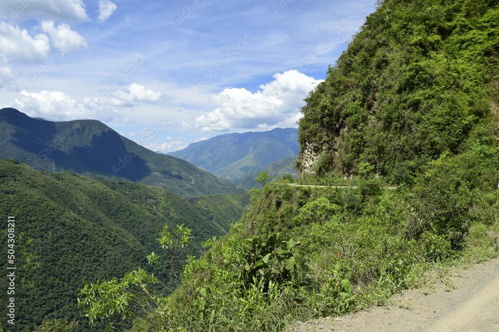 Death road, Camino de la Muerte, Yungas North Road between La Paz and Coroico, Bolivia