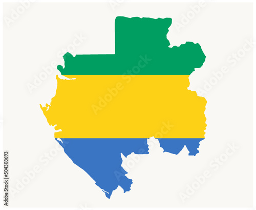 Gabon Flag National Africa Emblem Map Icon Vector Illustration Abstract Design Element photo