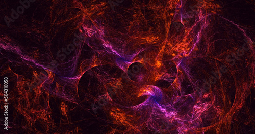 3D rendering abstract multicolor technology fractal light background