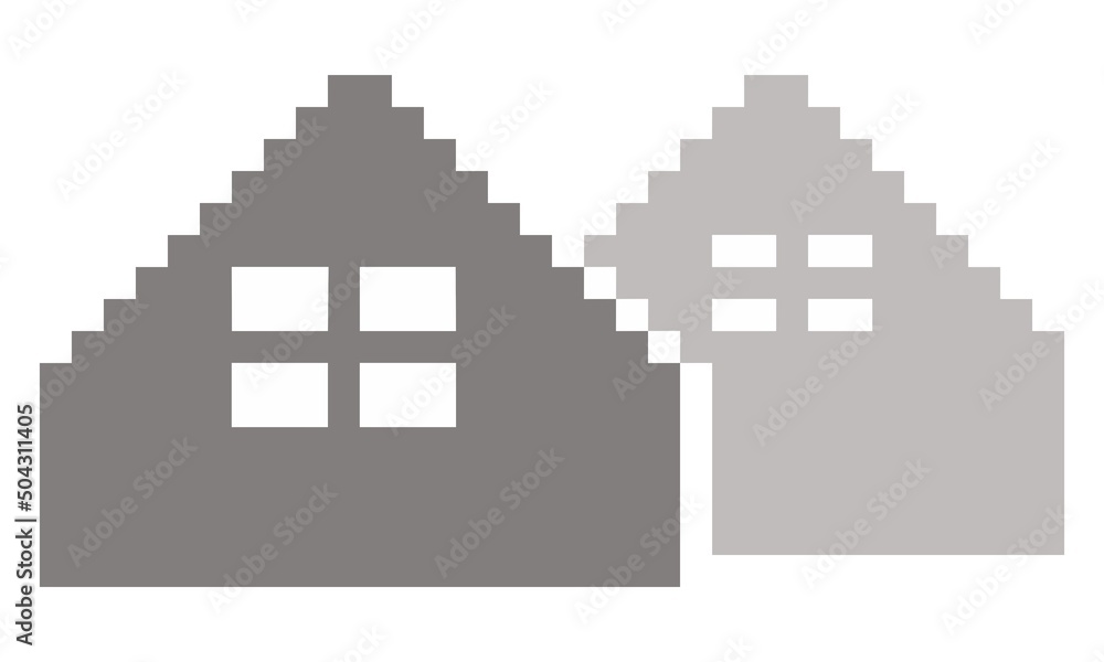 Pixel grey house vector Pixel grey house vector