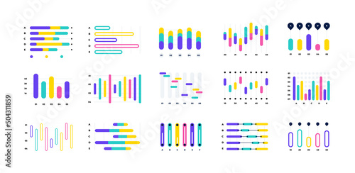 Histogram infographic. Business charts and modern financial statistic diagrams, stock line graphs. Vector finance presentation template