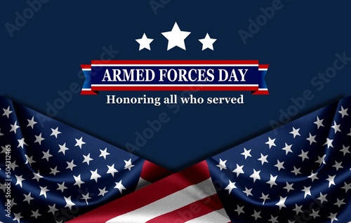 ARMED FORCES DAY , Poster with USA flag	