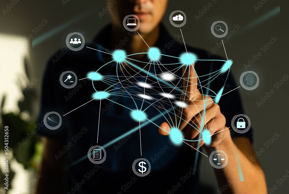 Obraz premium Futuristic user interface concept. Graphical User Interface(GUI). Head up Display. Internet of things.