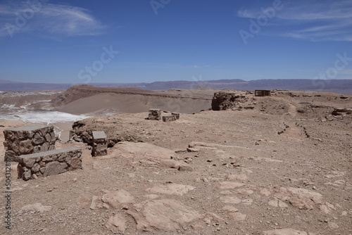 Valle de la Luna or Valley of the Moon in Atacama Desert of Northern Chile near by San Pedro de atacama