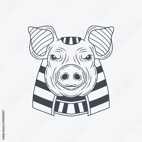 Egyptian pig head illustration