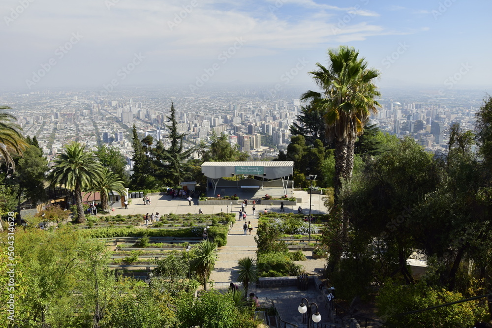 Santiago, Chile - 21 february 2017: Aerial view of Santiago, Chile from Cerro Santa Lucia Santiago, Chile - 21 february 2017: Aerial view of Santiago, Chile from Cerro Santa Lucia