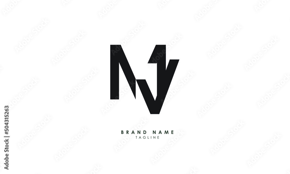 Alphabet letters Initials Monogram logo MV, VM, M and V Alphabet letters Initials Monogram logo MV, VM, M and V