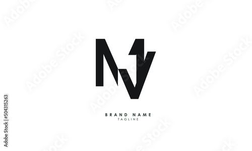 Alphabet letters Initials Monogram logo MV, VM, M and V