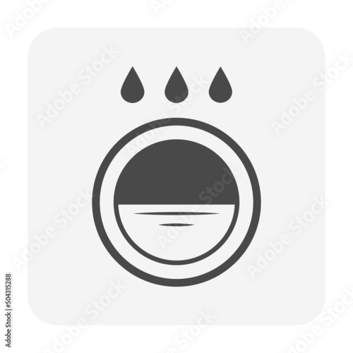 Rainwater run into sewer line vector icon consist of drain pipe or tunnel, rainfall, storm water or stormwater discharge runoff from road gutter in city. Concept of drainage system, sewage, cleaning.
